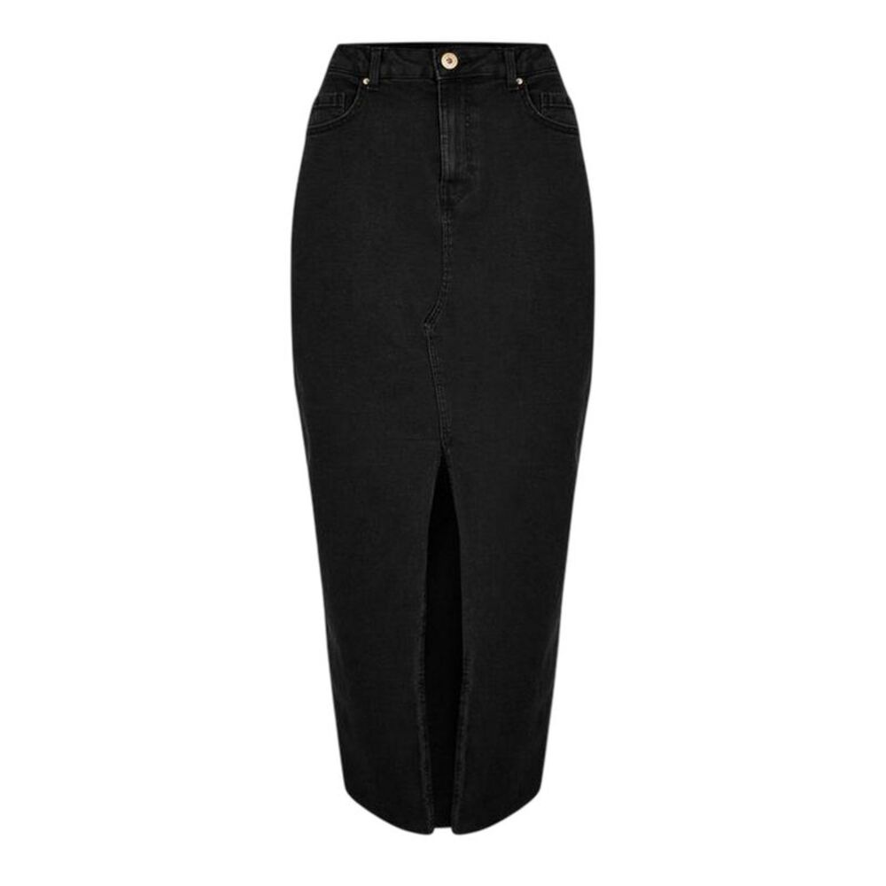 Pieces Womens/Ladies Denim Pencil Skirt / Black